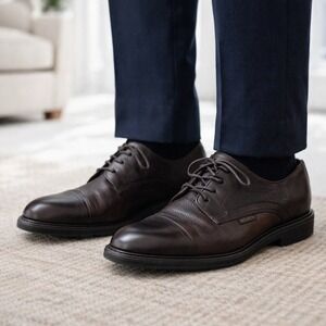 Mephisto Melchior Oxford Mens 10 Brown Leather Cap Toe Comfort Dress Shoes